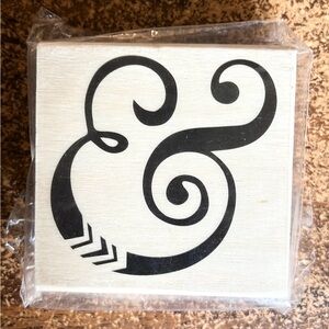 (3 for $20)Wooden Rubber Stamp - Fancy Ampersand New in Package
